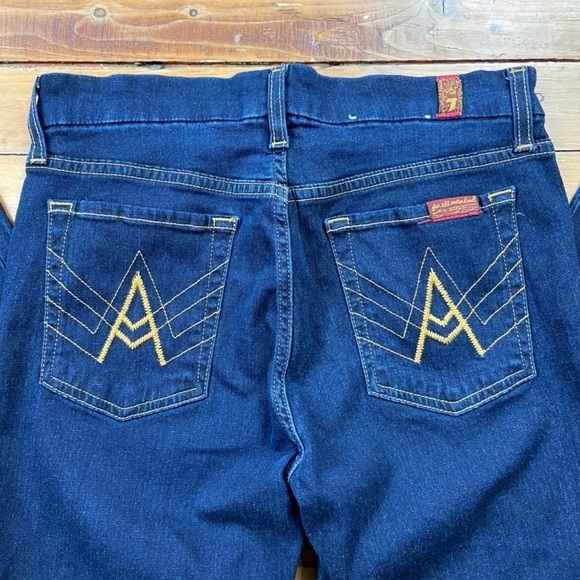 7 for all Mankind A pocket bootcut jeans soft ripped bottom leg high rise size28 - Picture 6 of 15